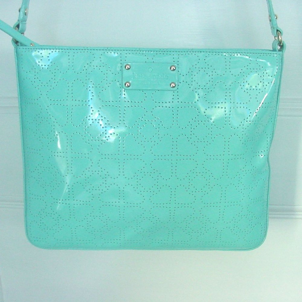 Kate Spade Darby Metro Slim Crossbody Handbag Purse ~ Adriatic Aqua Blue